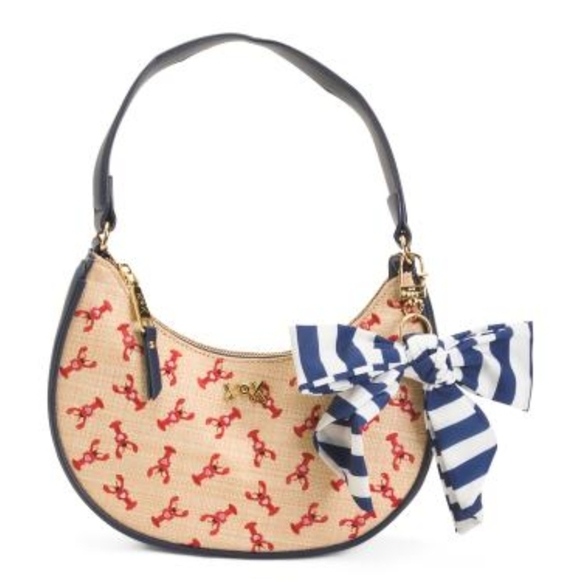 Betsey Johnson Handbags - 💛🔹️Betsey Johnson 🔹️woven Lobster Print Shoulder Bag With Striped Bag Charm